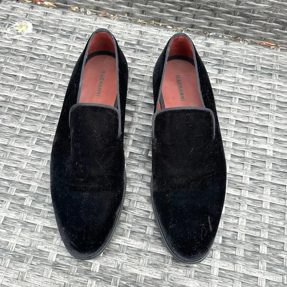 MAGNANNI Men's Jareth Velvet Venetian Loafers Size 8 Black - Picture 5 of 12
